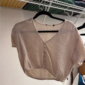 Cream Button-Up Women's Top